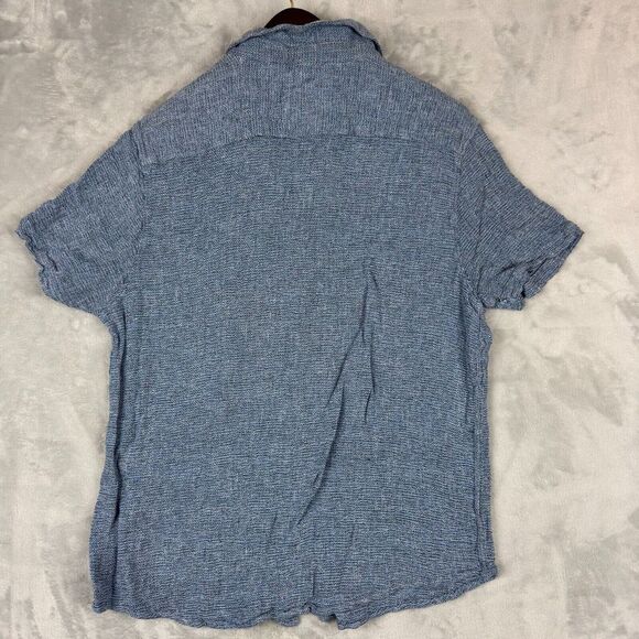 Essex Crossing Shirt Mens Extra Large Blue Washable Montauk Linen Button Pocket - Picture 5 of 10
